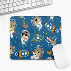 Seamless Pattern Funny Astronaut Outer Space Transportation Large Mousepad by Semog4