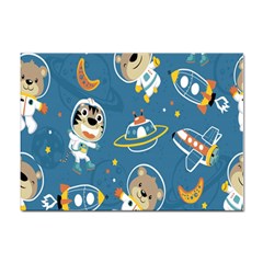 Seamless Pattern Funny Astronaut Outer Space Transportation Sticker A4 (100 Pack) by Semog4