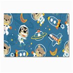 Seamless Pattern Funny Astronaut Outer Space Transportation Postcards 5  x 7  (Pkg of 10) Front