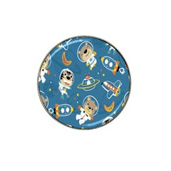 Seamless Pattern Funny Astronaut Outer Space Transportation Hat Clip Ball Marker (4 Pack) by Semog4