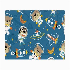 Seamless Pattern Funny Astronaut Outer Space Transportation Small Glasses Cloth by Semog4