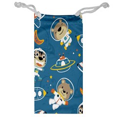 Seamless Pattern Funny Astronaut Outer Space Transportation Jewelry Bag by Semog4