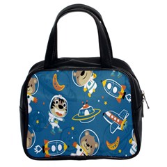 Seamless Pattern Funny Astronaut Outer Space Transportation Classic Handbag (two Sides) by Semog4