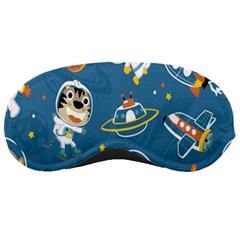 Seamless Pattern Funny Astronaut Outer Space Transportation Sleeping Mask by Semog4