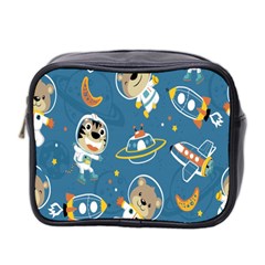 Seamless Pattern Funny Astronaut Outer Space Transportation Mini Toiletries Bag (two Sides) by Semog4