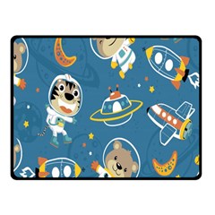 Seamless Pattern Funny Astronaut Outer Space Transportation Fleece Blanket (small) by Semog4