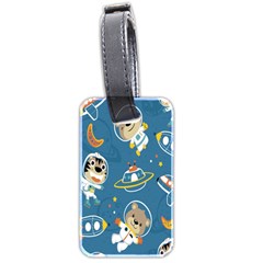 Seamless Pattern Funny Astronaut Outer Space Transportation Luggage Tag (two Sides) by Semog4