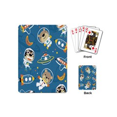 Seamless Pattern Funny Astronaut Outer Space Transportation Playing Cards Single Design (mini)