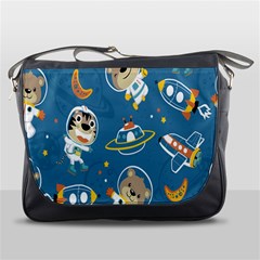 Seamless Pattern Funny Astronaut Outer Space Transportation Messenger Bag by Semog4