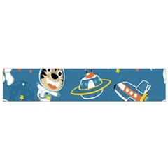 Seamless Pattern Funny Astronaut Outer Space Transportation Small Premium Plush Fleece Scarf