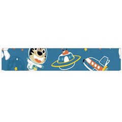 Seamless Pattern Funny Astronaut Outer Space Transportation Large Premium Plush Fleece Scarf 