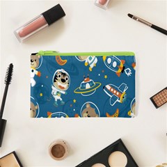 Seamless Pattern Funny Astronaut Outer Space Transportation Cosmetic Bag (xs) by Semog4