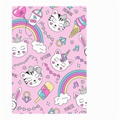 Beautiful Cute Animals Pattern Pink Small Garden Flag (two Sides) by Semog4