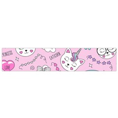 Beautiful Cute Animals Pattern Pink Small Premium Plush Fleece Scarf