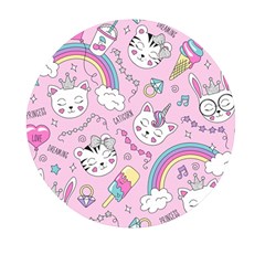 Beautiful Cute Animals Pattern Pink Mini Round Pill Box (pack Of 3) by Semog4