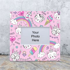 Beautiful Cute Animals Pattern Pink White Box Photo Frame 4  X 6  by Semog4