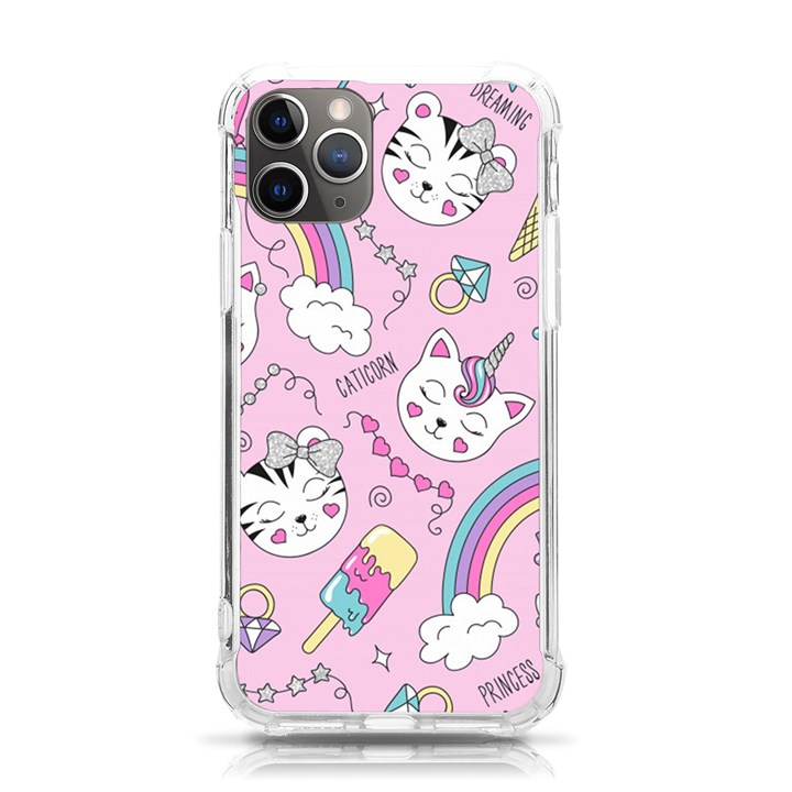 Beautiful Cute Animals Pattern Pink iPhone 11 Pro 5.8 Inch TPU UV Print Case