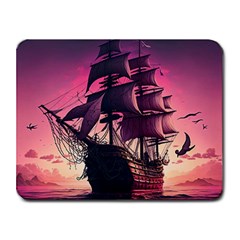 Ship Pirate Adventure Landscape Ocean Sun Heaven Small Mousepad by Semog4