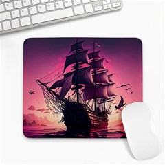 Ship Pirate Adventure Landscape Ocean Sun Heaven Large Mousepad