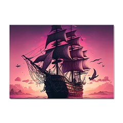 Ship Pirate Adventure Landscape Ocean Sun Heaven Sticker A4 (10 pack)