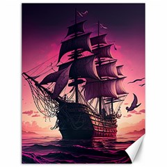 Ship Pirate Adventure Landscape Ocean Sun Heaven Canvas 12  x 16 