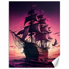 Ship Pirate Adventure Landscape Ocean Sun Heaven Canvas 18  x 24 