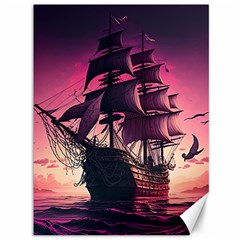 Ship Pirate Adventure Landscape Ocean Sun Heaven Canvas 36  x 48 