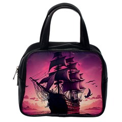 Ship Pirate Adventure Landscape Ocean Sun Heaven Classic Handbag (one Side) by Semog4