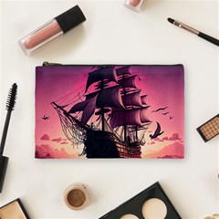 Ship Pirate Adventure Landscape Ocean Sun Heaven Cosmetic Bag (Medium)