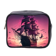 Ship Pirate Adventure Landscape Ocean Sun Heaven Mini Toiletries Bag (two Sides) by Semog4