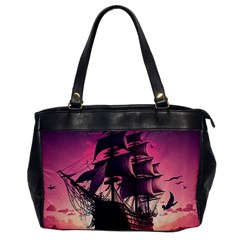 Ship Pirate Adventure Landscape Ocean Sun Heaven Oversize Office Handbag