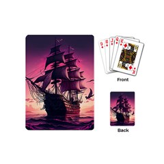 Ship Pirate Adventure Landscape Ocean Sun Heaven Playing Cards Single Design (Mini)