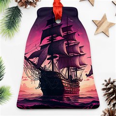 Ship Pirate Adventure Landscape Ocean Sun Heaven Ornament (Bell)