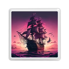 Ship Pirate Adventure Landscape Ocean Sun Heaven Memory Card Reader (Square)