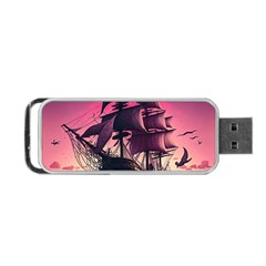 Ship Pirate Adventure Landscape Ocean Sun Heaven Portable USB Flash (One Side)