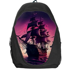 Ship Pirate Adventure Landscape Ocean Sun Heaven Backpack Bag