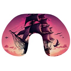 Ship Pirate Adventure Landscape Ocean Sun Heaven Travel Neck Pillow