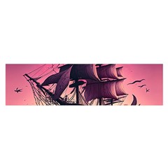 Ship Pirate Adventure Landscape Ocean Sun Heaven Oblong Satin Scarf (16  x 60 )