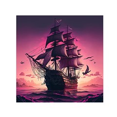 Ship Pirate Adventure Landscape Ocean Sun Heaven Square Satin Scarf (30  x 30 )