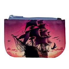 Ship Pirate Adventure Landscape Ocean Sun Heaven Large Coin Purse by Semog4