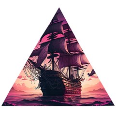 Ship Pirate Adventure Landscape Ocean Sun Heaven Wooden Puzzle Triangle