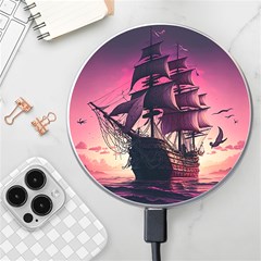 Ship Pirate Adventure Landscape Ocean Sun Heaven Wireless Fast Charger(white) by Semog4