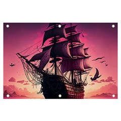 Ship Pirate Adventure Landscape Ocean Sun Heaven Banner and Sign 6  x 4 