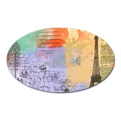 Scrapbook Paris Vintage France Oval Magnet by Salman4z