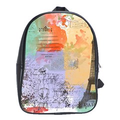 Scrapbook Paris Vintage France School Bag (large) by Salman4z