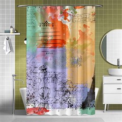 Scrapbook Paris Vintage France Shower Curtain 48  X 72  (small)  by Salman4z