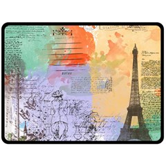 Scrapbook Paris Vintage France Two Sides Fleece Blanket (large) by Salman4z