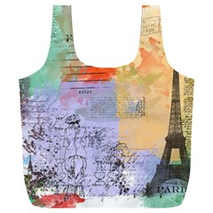 Scrapbook Paris Vintage France Full Print Recycle Bag (xxl)