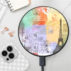 Scrapbook Paris Vintage France Wireless Fast Charger(black)