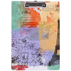 Scrapbook Paris Vintage France A4 Acrylic Clipboard